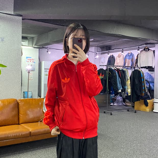 아디다스 파이어버드 레드 네온 트랙탑 져지 B4504 