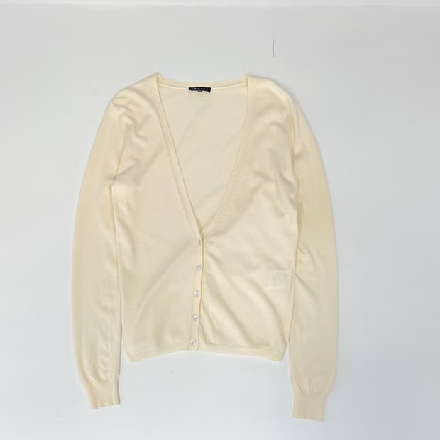 띠어리 아이보리 브이넥 가디건 (2)