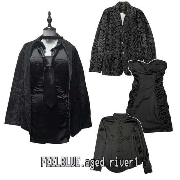 Snake Pattern Jacket & Shirts, Dress Set
