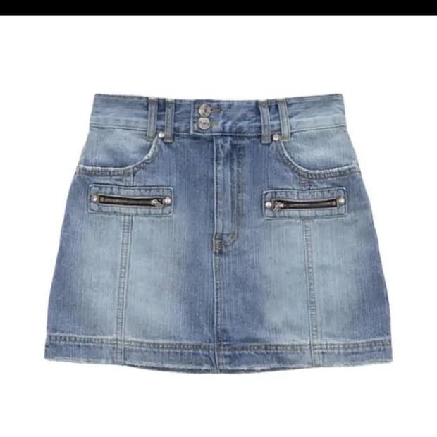 마뗑킴 더블 지퍼 데님 스커트 S