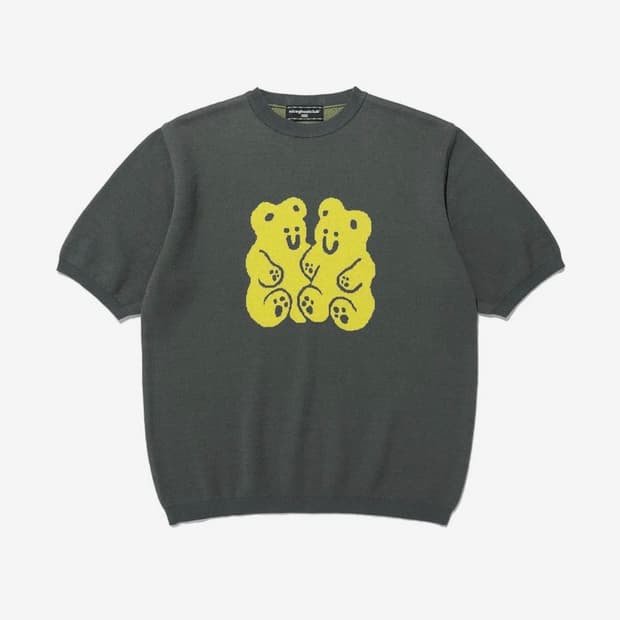 나이스코스트클럽 구미 베어 니트 하프 티_ 차콜(L)