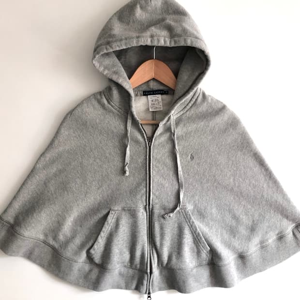 Polo 폴로 랄프로렌 우먼 그레이컬러 스웨트 판초 가디건