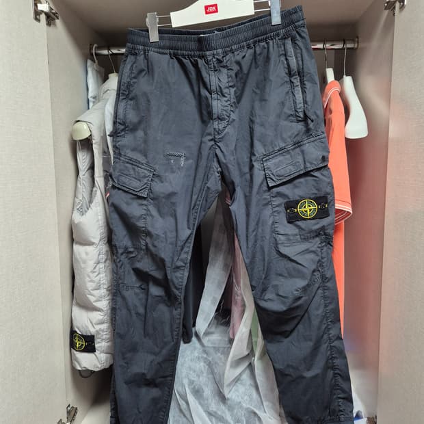 정품 34-XL 스톤아일랜드 카고조거팬츠 블랙
