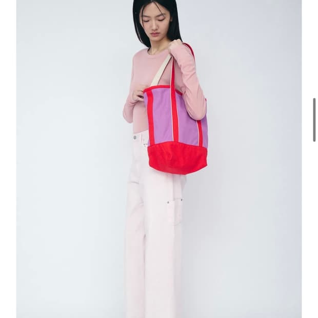 COSMOSS GARDEN COTTON TOTE BAG (MAGENTA)