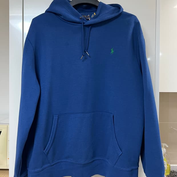 폴로 블루 더블니트 후드티 XL (기모X)