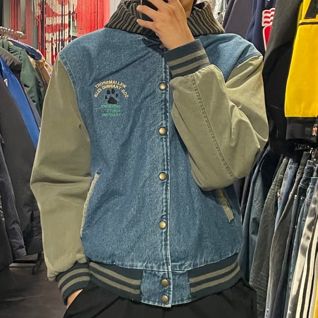 [IM] VTG 빈티지 데님 바시티 자켓