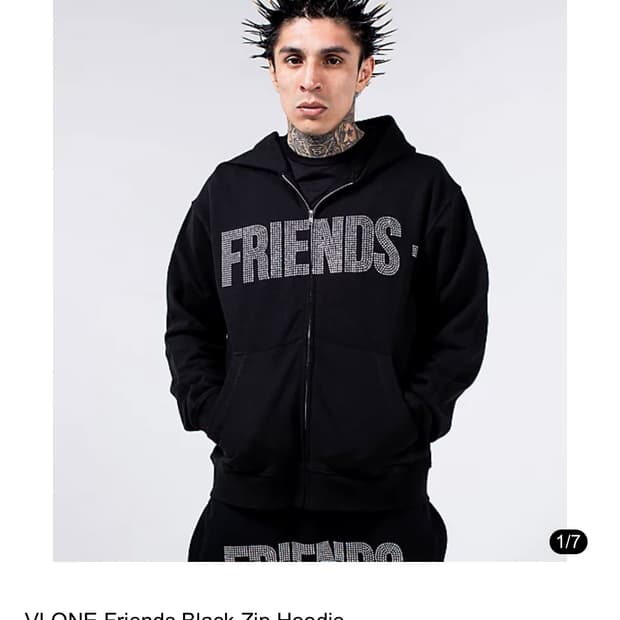 브이론 라인스톤 후드집업