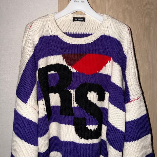 Raf Simons RS Intarsia Striped Oversized