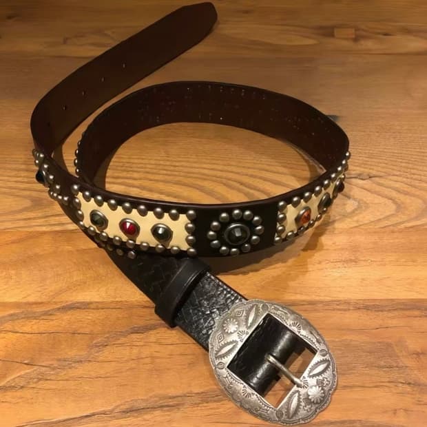 빈티지 더블알엘 RRL스타일 젬스톤 벨트 