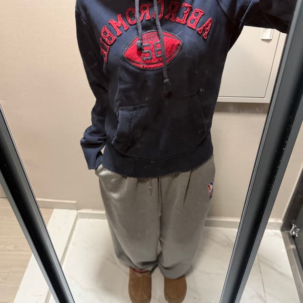 아베크롬비 네이비 후드티 s