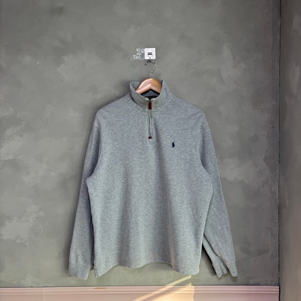 폴로 랄프로렌 니트 반집업 그레이