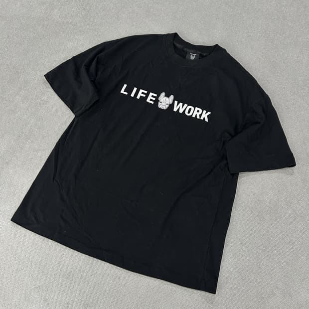 라이프워크 블랙 반팔 티셔츠 m