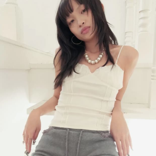 Losesleepover Custard mesh top cream