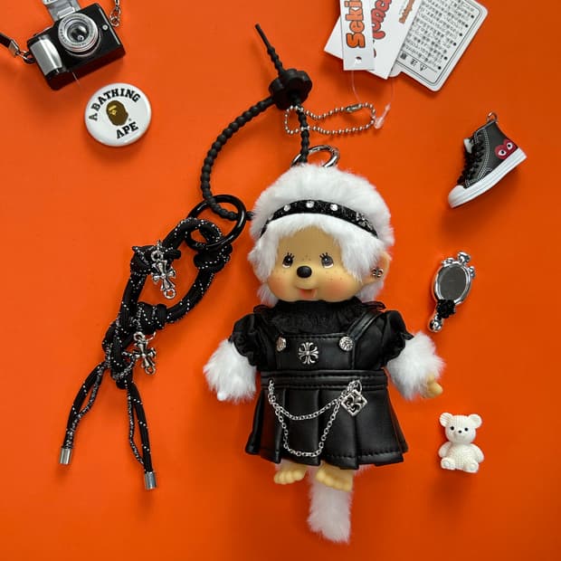 (12)정품몬치치🖤블랙레더원피스커스텀키링