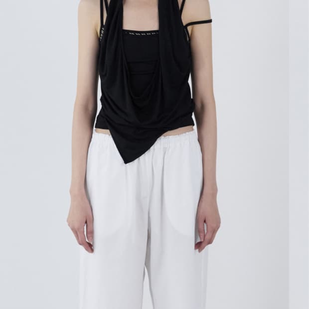세릭 Double halter sleeveless black
