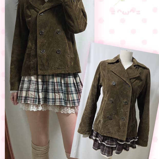 시네마클럽 올리브브라운 코듀로이 자켓