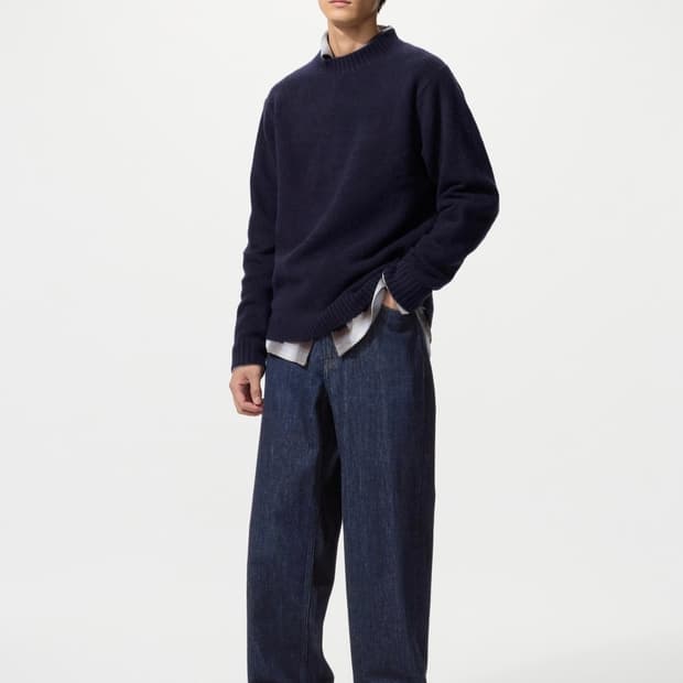 유니클로 와이드스트레이트진 68블루