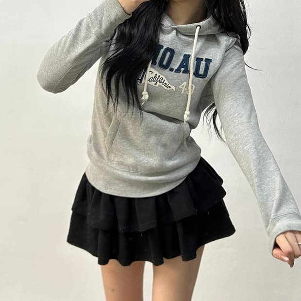 후아유 y2k 그레이 걸즈 올드스쿨 스웨트셔츠 후드티(S)