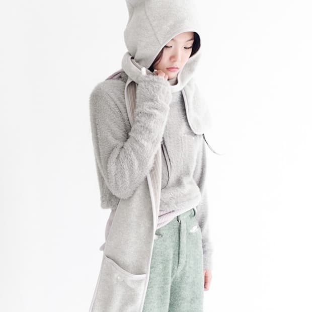 샵페어리 고양이 머플러 그레이