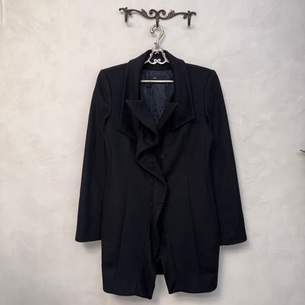 HUGO BOSS ruffle wool cashmere coat