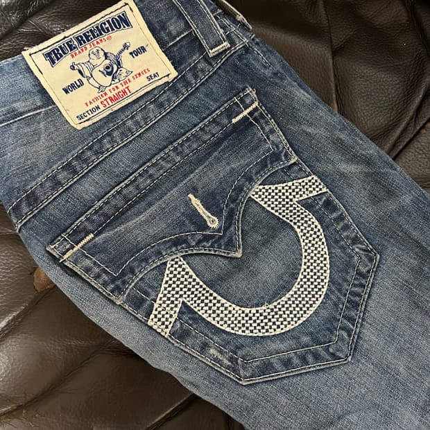 트루릴리젼 워싱 인디고 데님 32