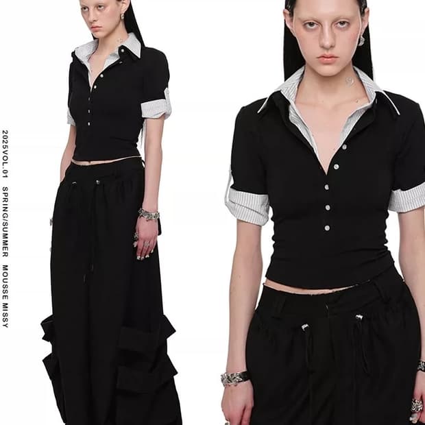 원진스튜디오 카라넥 반팔티셔츠 L