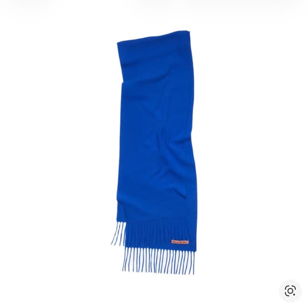 새상품)아크네 스튜디오 스키니 프린지 울 머플러 로얄 블루