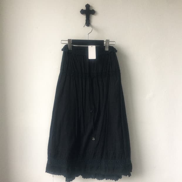Cecil Mcbee Crochet trimming long skirt