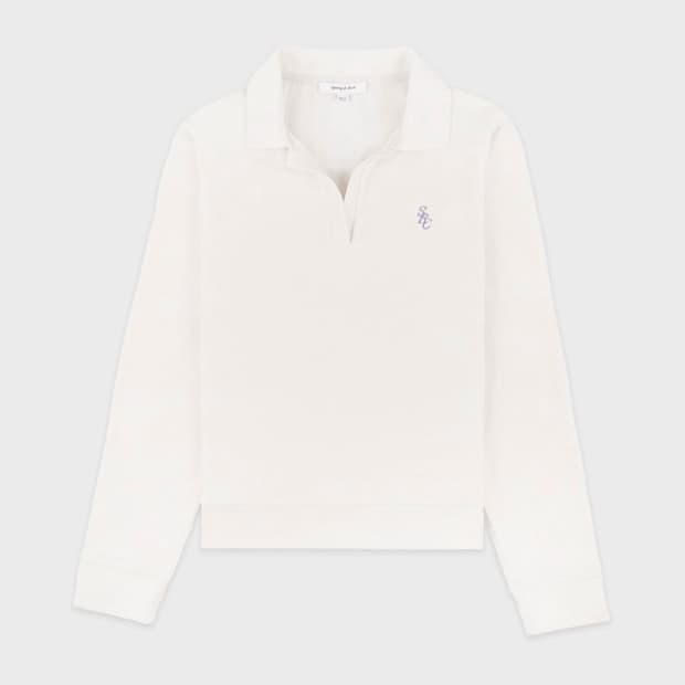 스포티앤리치 SRC 테리폴로 스웻셔츠 아이보리