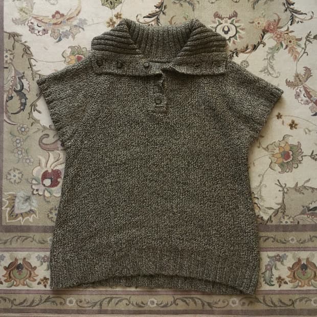 빈티지 니트 반팔 탑