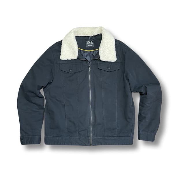 [XL] 자라 블랙 뽀글이 카라 자켓