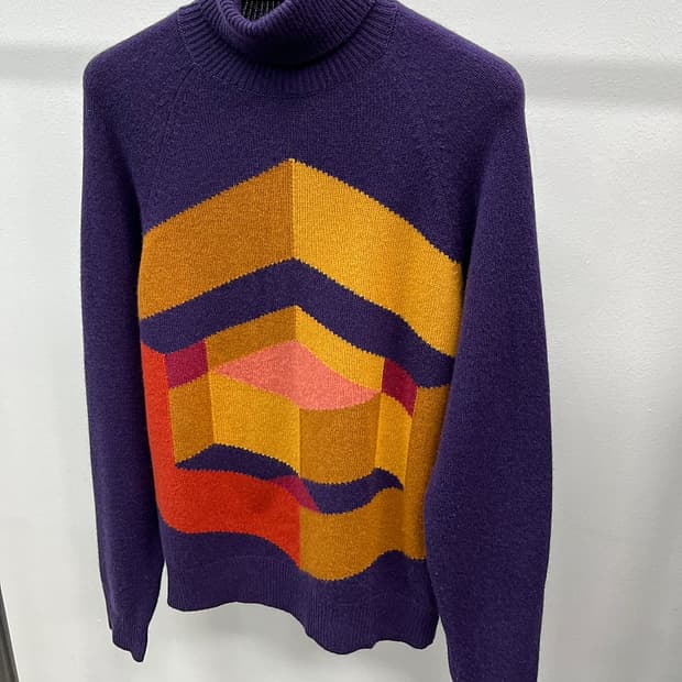 여) 보테가베네타 퍼플 캐시미어100% 니트 