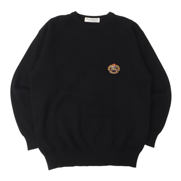 버버리 90s 크러스트 퓨어 램스울 니트 스웨터