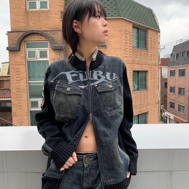 푸부 데님 집업