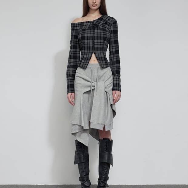 (S) 새상품 보헤미안서울 보헴서 원숄더 체크 셔츠