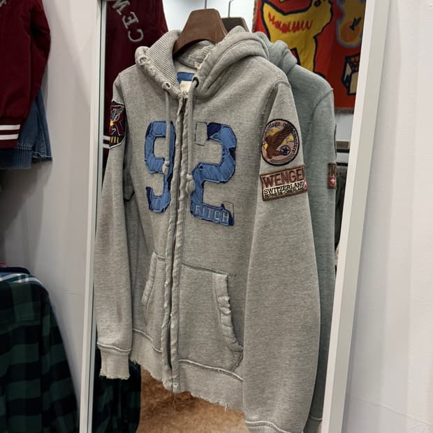 Abercrombie 아베크롬비 빈티지 디스트레스드 와플 후드 집업