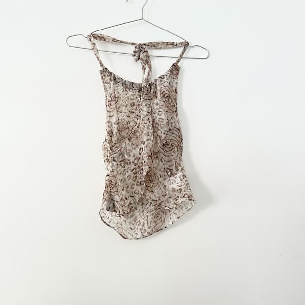 Rose garden sheer halter sleeveless