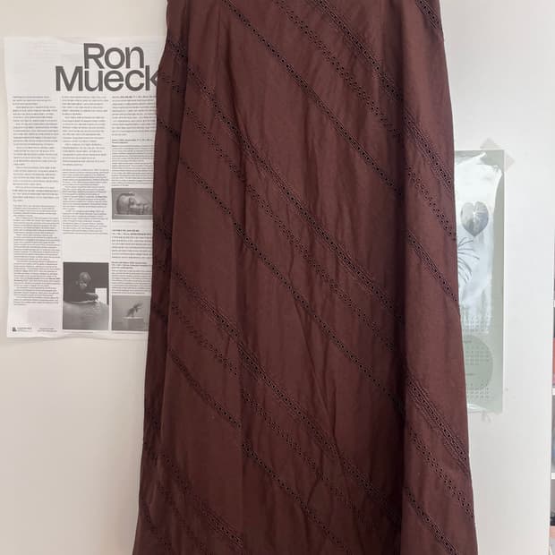 [빈티지] 브라운 펀칭 롱 스커트