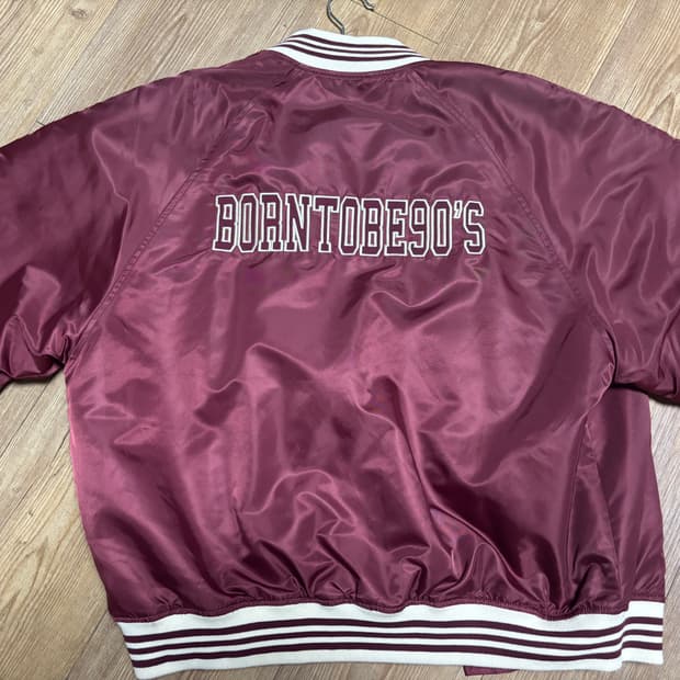 1993 STUDIO_나일론 바시티 자켓_버건디_