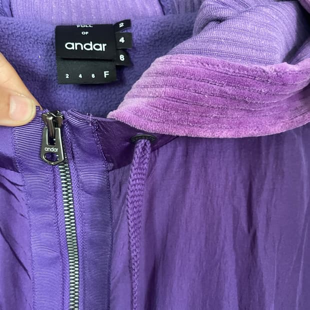 안다르 딥퍼플 크롭 후디 자켓