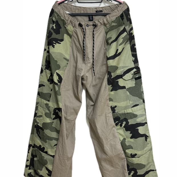 두붙바 카고 베이지 와이드 팬츠