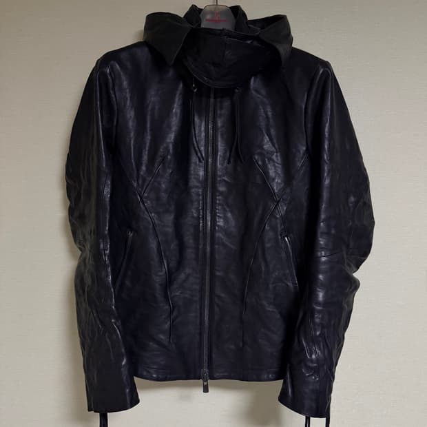 [3]D.HYGEN hoodie horse leather jacket
