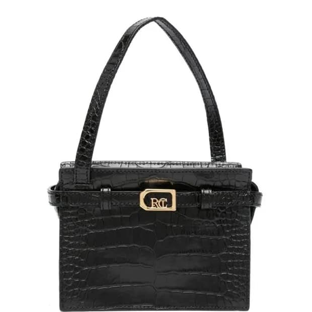 렉토 크록 이펙트 렉텡귤러 토트백 블랙