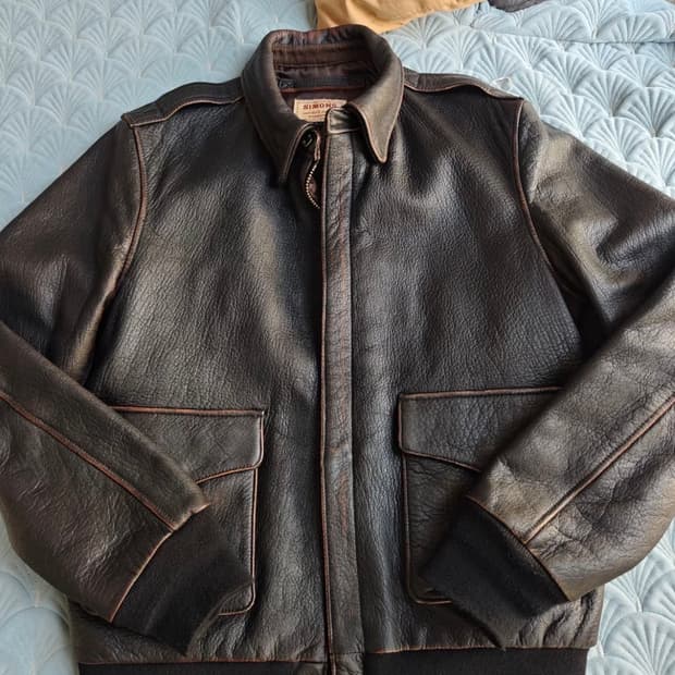 리얼 시몬스 a2 염소 가죽자켓
