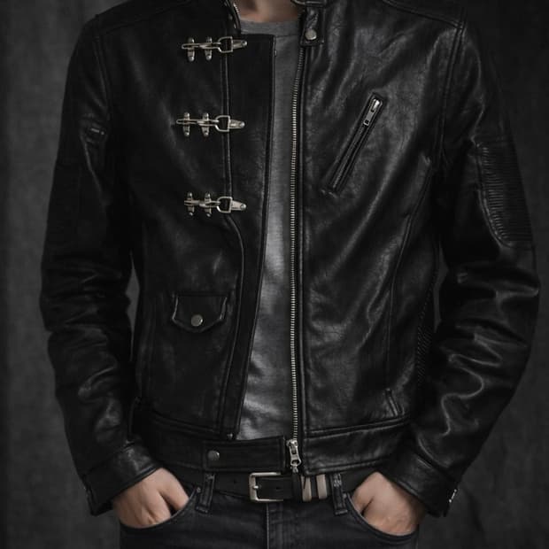 [b.access] Pu Buckle Moto Jacket(Black)