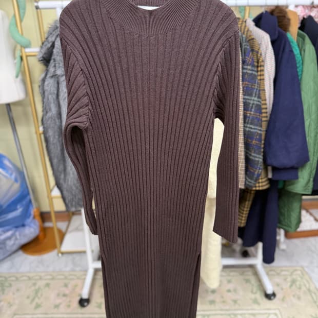 KENZO 니트 롱 원피스 브라운 S