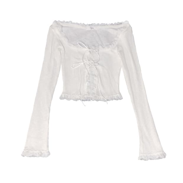 Suzen 스젠 Stella Strap Lace Cardigan