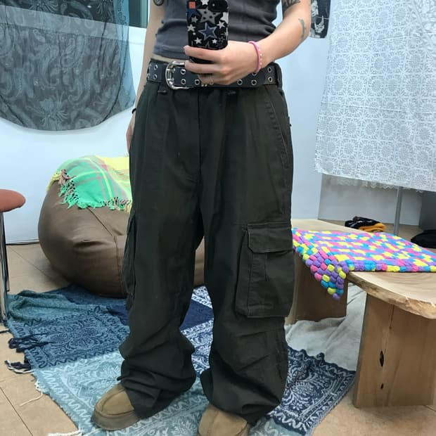 빈티지 카키 카고팬츠 