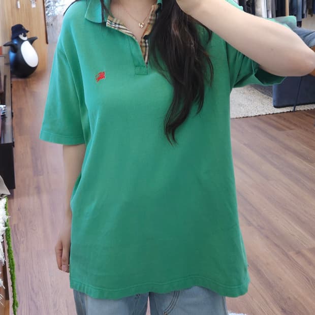 버버리 코튼 카라티