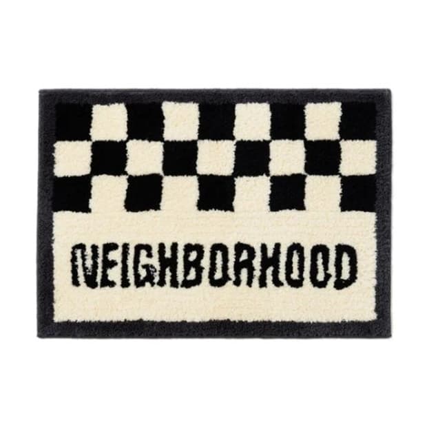 네이버후드 x 갤러리1950 체커 러그 매트 블랙